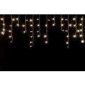 Светодиодная бахрома 3х0,5м, Теплая белая (Плей лайт), 120 LED, Прозрачный провод