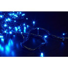 Светодиодная нить 10м, Синяя (Плей лайт), 100 LED,Черный провод