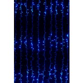 Светодиодный водопад 2х3м, Синий (Плей лайт), 600LED, Прозрачный провод