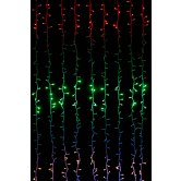 Светодиодный водопад 2х3м, Разноцветный (Плей лайт), 600LED, Прозрачный провод