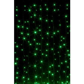 Светодиодный занавес 2х1,5м, Зеленый (Плей лайт), 360 LED, Черный провод