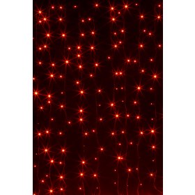 Светодиодный занавес 2х1,5м, Красный (Плей лайт), 360 LED, Черный провод