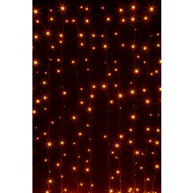 Светодиодный занавес 2х1,5м, Оранжевый (Плей лайт), 360 LED,Черный провод
