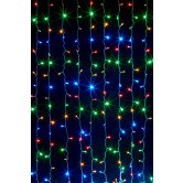 Светодиодный занавес 2х1,5м, Разноцветный (Плей лайт), 360 LED, Прозрачный провод